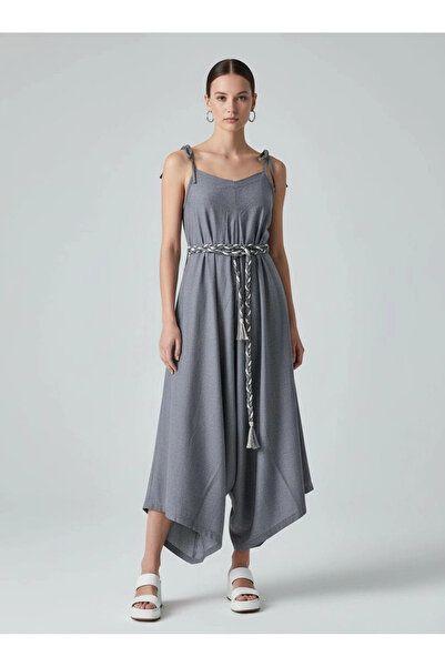 Su Koleksiyon Maya Askisi Tie-Up Jumpsuit / Denim Blue
