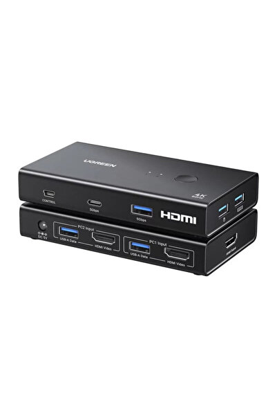 Ugreen HDMI, USB, comutator tip C Ugreen, negru, 4K la 60Hz, Dolby