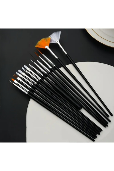 zola Set 15 pensule manichiura/pedichiura, pentru modele precise, peri sintet...