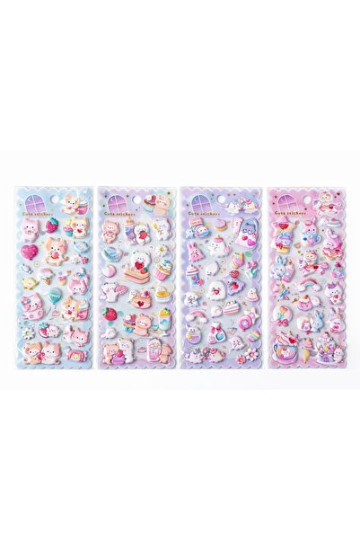 Concord Puffy Cute Stickers Çıkartma - 4 Adet