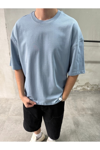 DIFRANSEL JEANS Men's Basic Crew Neck Oversize T-Shirt