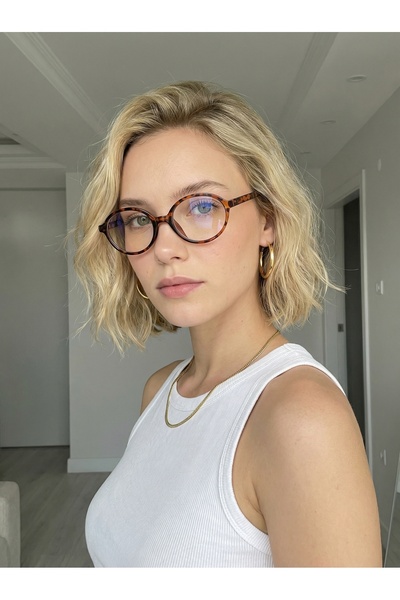 VEGA EYEWEAR Miux Leopar Desenli Mavi Işık Korumalı Gözlük