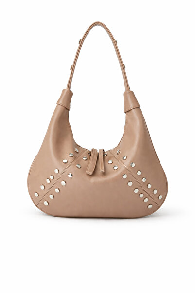 YAKOBAG Aura Studded Zippered Women's Shoulder Bag – Modern and Stylish Design