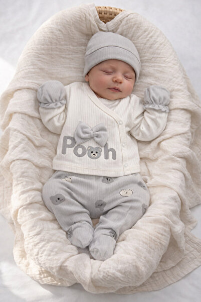 VERONA TARZ Baby Boy 5-Piece Hospital Discharge Set with Teddy Bear, Cotton, ...