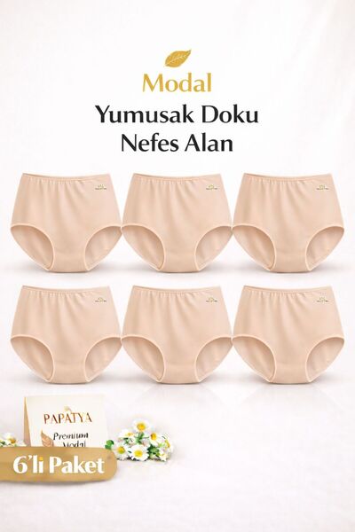 Papatya 1851 سراويل داخلية مودال عالية الخصر من 1851 بريميوم، عبوة من 6 قطع -...