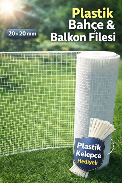 nzl file ambalaj Plastik Beyaz Dekoratif Bahçe Çiti Balkon Filesi 20 mm Göz 1...