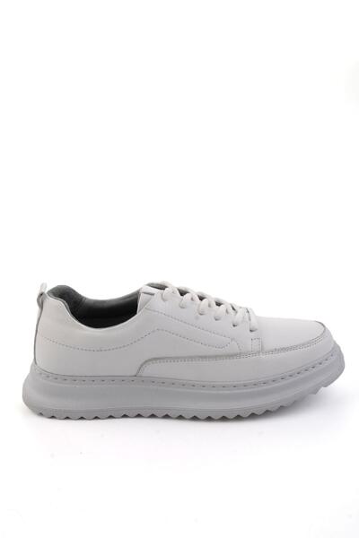 Bambi Beyaz Hakiki Deri Erkek Sneaker E01535415003