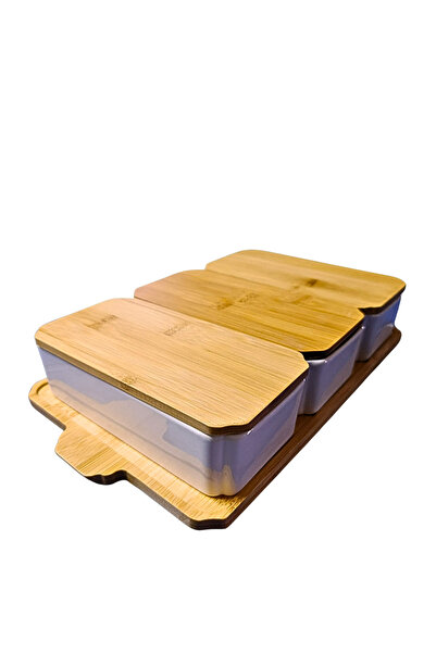 Bambum طقم إفطار كبير من بامبو مكون من 3 قطع