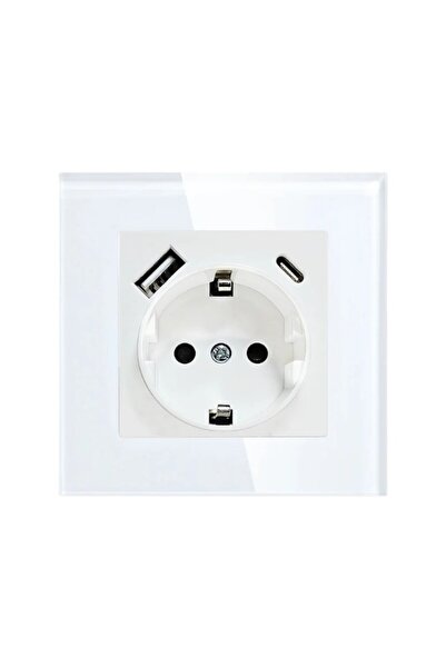 OEM Simple socket, white Acrylic panel, USB-A 5V/2.1A, USB-C 5V/3A, 220–250V,...