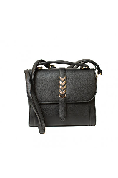 Mad Diva Geanta din Piele Neagra cu Bareta, Epica