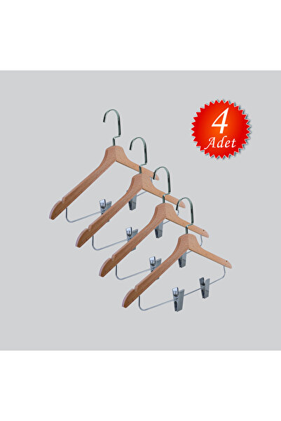 NYN Дерев'яні (Lama Gümüş Kanca) затискачі для спідниць, штанів, блуз, 4 штуки