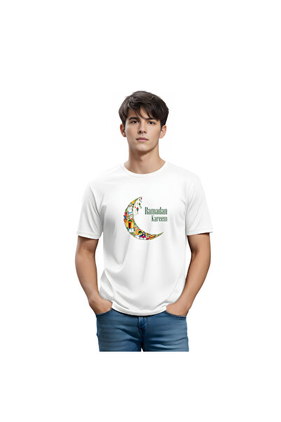 PRINTSHOP4ME تيشيرت رجالي "رمضان مبارك" - تيشيرت قطن برقبة دائرية - هدية للأب...