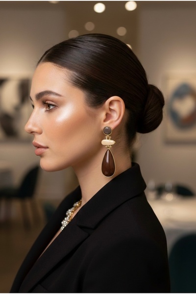 VNS Accessories Brand Model Long Bone Earrings (7 cm)