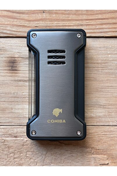 COHİBA Şık Tasarım Pürmüzlü Puro Çakmağı Ergonomik Tasarım Kolay Bas Açılır K...