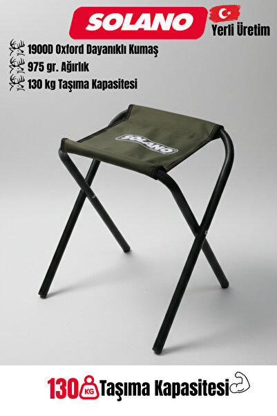 Solano Katlanır Düz Kamp Taburesi Dayanıklı Balıkçı Taburesi 130 Kg Taşıma Ka...