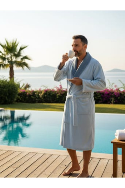 Tusebu Özdilek мъжки халат от кадифе, размер L Удобен и мек, подходящ за дълг...