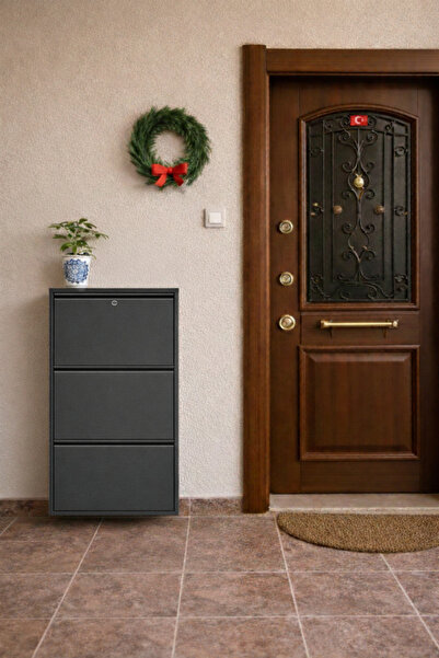 Starmet Kilitli Metal Ayakkabılık Antrasit-3'lü