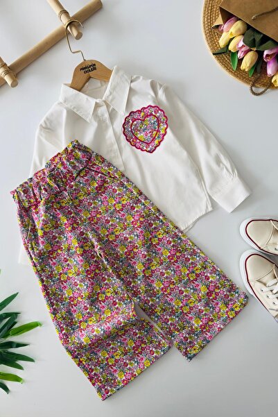 Minigimin Cicileri Set de pantaloni largi pentru fetițe, cu cămașă cu imprime...