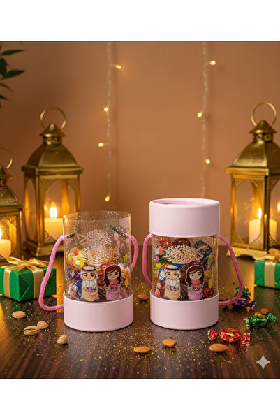 co arma طقم 6 علب توزيعات العيد لون زهري صغيره 9*5.5 سم بمتانة وجودة عالية