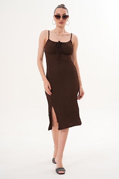 ŞİMAL Women's Rope Strap Wrap Dress 260077 -