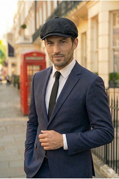 Belifanti Collection Muška crna letnja kapa Lan britanskog modernog stila Pea...