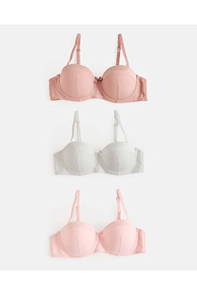 REDTAG Women Assorted Balconette Bra With Sheen Tape (3 Pack)