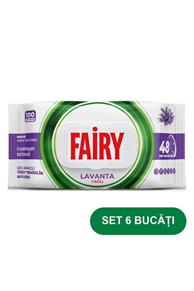 Fairy SET 6 BUCĂȚI - Șervețele umede cu parfum de lavandă pentru curățarea su...