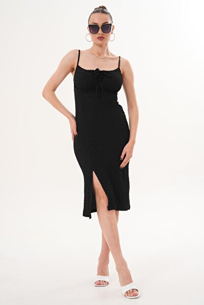 ŞİMAL Women's Rope Strap Wrap Dress 260077 -