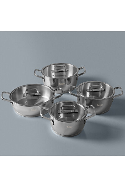 Hisar Stella 8 Piece Steel Cookware Set
