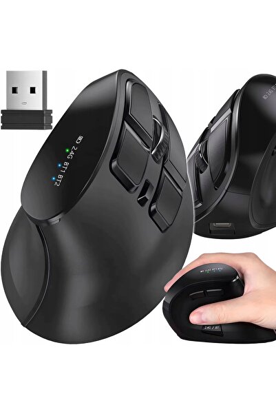 zola Mouse vertical wireless Bluetooth + 2.4GHz, 1000–2400 DPI, 9 butoane, US...