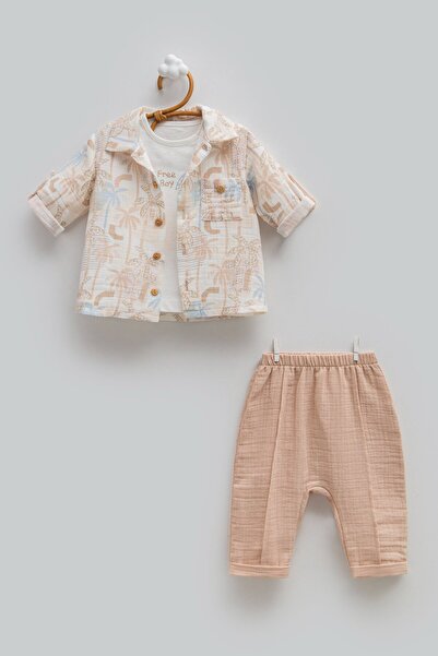 Caramell Free Boy Triple Set for Ages 3-18 Months - Brown