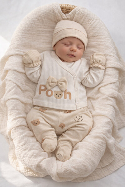 VERONA TARZ Baby Boy 5-Piece Hospital Discharge Set with Teddy Bear, Cotton, ...