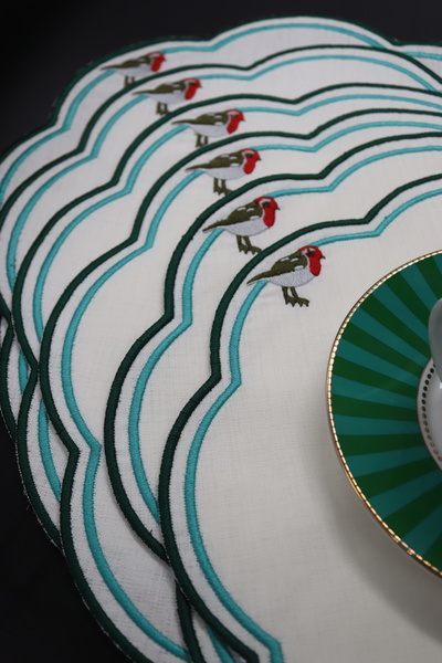 vipceyiz Σετ 6 Pip Studio Love Birds με μοτίβο αμερικανικής σέρβις