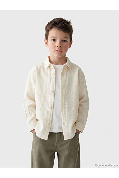 LC Waikiki Rmz Gi̇yi̇m Farkiyla Long Sleeve Boys' Shirt