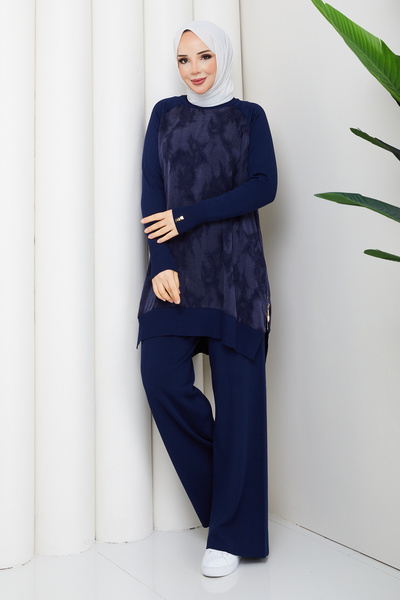 Pamuk Butik Women's Silk Kupra Cloud Patterned Trousers and Double Mercerized...