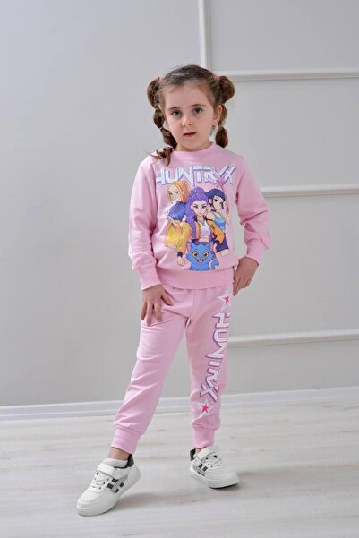 pebby Girls' K-Pop Hunterix Printed Tracksuit Set