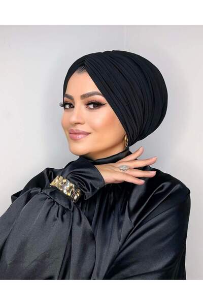 Moda Nurhan Siyah Dolgulu Drapeli Bone