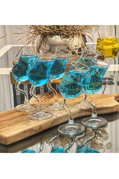 FAYA HOME Grappa Zikzak Eğri Ayaklı Mini Kadeh Kahve Yanı Bardak 2 Adet