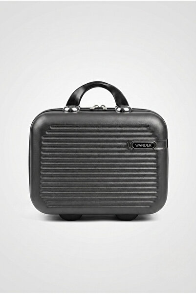 Catwins حقيبة مكياج كبيرة الحجم من أنثراسايت مع حزام