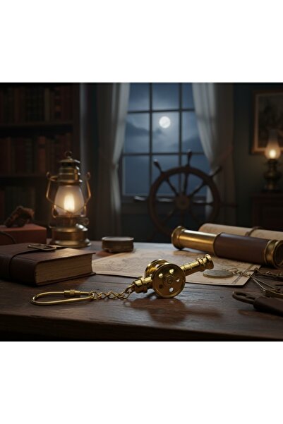 Kuzey Tacı Historical Collection Genuine Brass Ancient War Cannon Keychain wi...