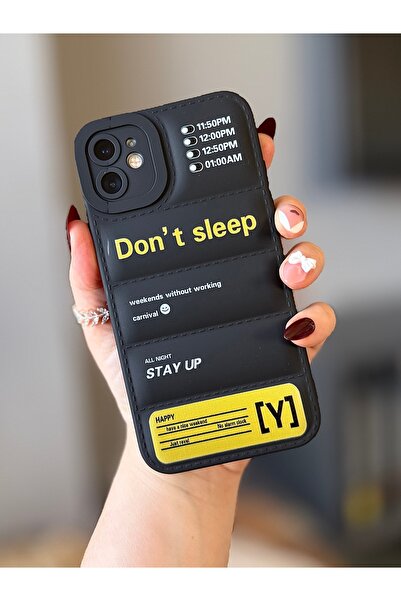 MİRAZ TASARIM حافظة آيفون 11 من السيليكون المنفوخ بنمط أسود