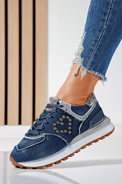 Zaira Women's blue textile sneakers Elsa #24497