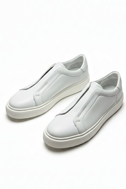 LUSIVE 100% Genuine Leather White Laceless Comfortable Casual Men's Shoes Lua...