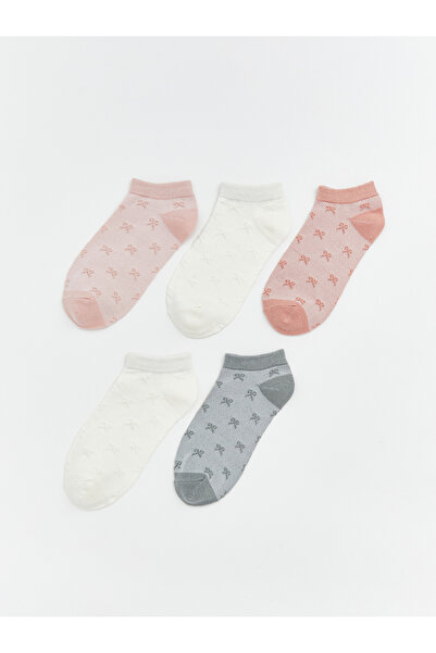 LC Waikiki جوارب رياضية نسائية منقوش فيونكة، عبوة من 5 قطع