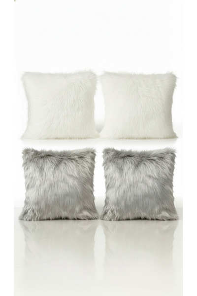 LadiesHome طقم أغطية وسائد زخرفية من القطيفة مكون من 4 قطع - أغطية وسائد أريك...