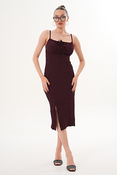 ŞİMAL Women's Rope Strap Wrap Dress 260077 -
