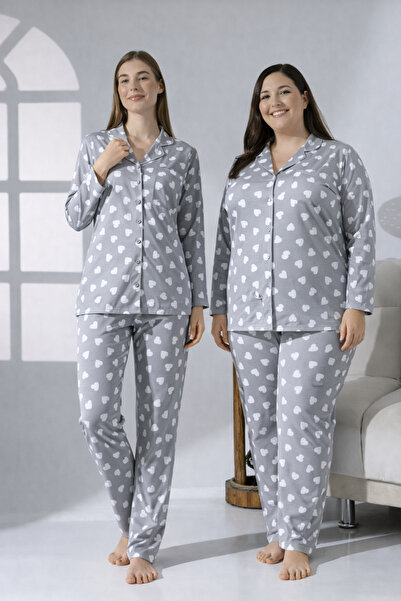 LİKAPA Likapashop Combed Cotton Long Sleeve Pajama Set 001352-04
