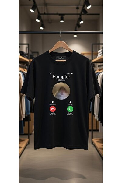 playwear تي شيرت مطبوع من هامتر، 100% قطن، مقاس عادي