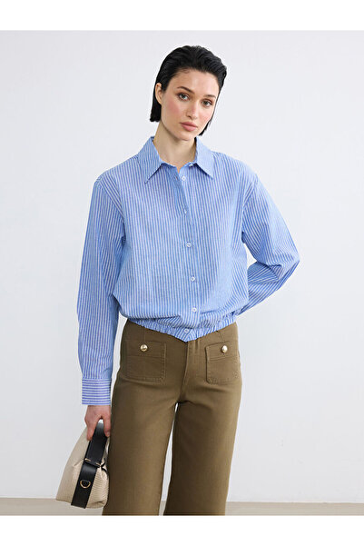 LC Waikiki عروض الموسم الجديد من GULIS GYM قميص أكسفورد نسائي كبير الحجم مخطط...