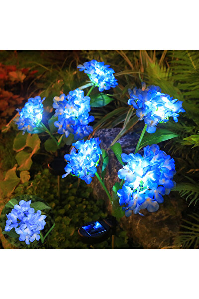 Homegenius Set 2x Lampă solară decorativă Hortensie, 70cm, iluminare LED, IP6...